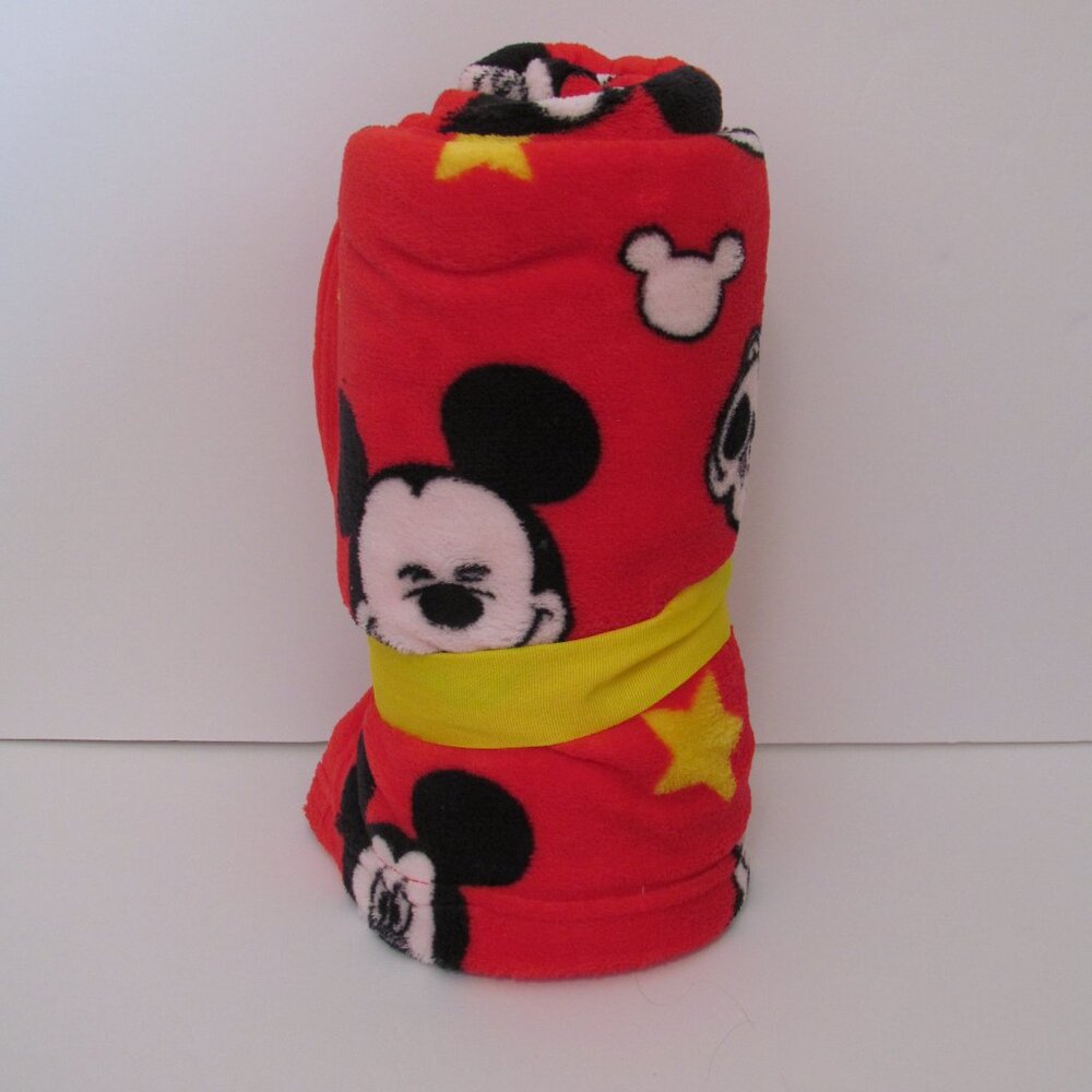Disney Mickey Mouse Red Fleece Throw 50" x 60" NWT
